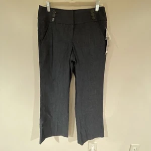 NWT Sandro Petites Control Top Full Length Dark Blue Denim Dress Pants Size 10P - Picture 1 of 8