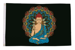 Bandera de Buda (5 pies x 3 pies) budismo religioso - Imagen 1 de 1