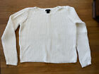 * Preswick &amp; Moore Very Soft White Knit Cotton Blend Sweater Sz medium