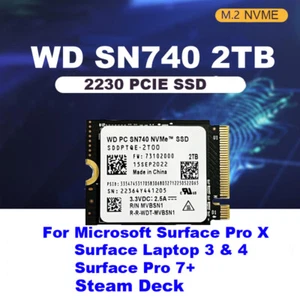 WD 2TB M.2 2230 SSD NVMe PCIe4x4 PC SN740 For Steam Deck ASUS ROG Flow X Laptop - Afbeelding 1 van 11
