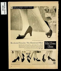 1956 Red Cross Shoes Women Heeled Shoes Vintage Print Ad 8224 - Picture 1 of 1