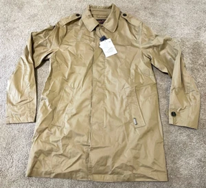 Woolrich Summer Coat Mens Size M Plaid Lined W01024 NWT rare Tan Beige peacoat - Picture 1 of 11
