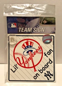 New York Yankees Lil' Yankees Fan Baby on Board Car Window Sign MLB Licensed - Picture 1 of 2