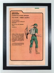 Tarjeta de archivo Breaker G.I.Joe Order of Battle - Página de cómic original enmarcada - Imagen 1 de 7