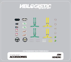 Hot wheels 1/64 Custom White Toner Universal Decals accesories - Picture 1 of 3