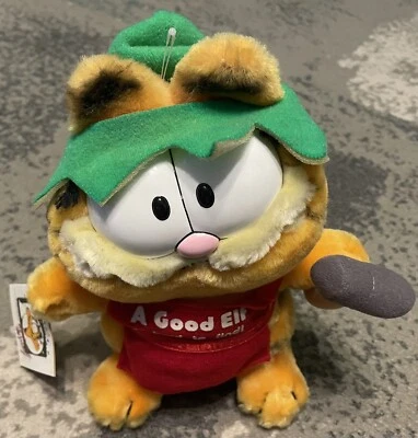 Peluche de colección Garfield A Good Elf Is Hard To Find 9.5" AYUDANTE DE SANTA NUEVO CON ETIQUETAS Navidad Foto 1 de 4