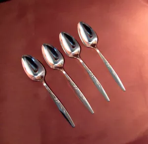 ENCHANTMENT/GENTLE ROSE - FOUR TEASPOONS -Oneida Community Silverplate - Picture 1 of 2