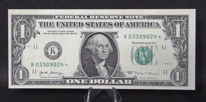 2017 FRN $1 Star Note K Dallas 2nd Run Low 250k Federal Reserve Note Crisp #024* - Picture 1 of 2