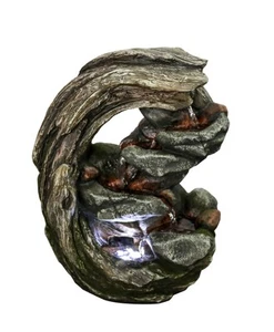 Stone Waterfall Fountain W/ 4 WT LEDs - Picture 1 of 2