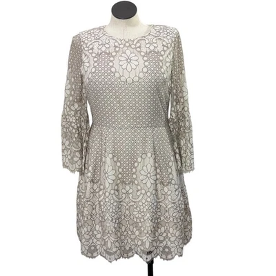 Vestido Eliza J Talla 14 Manga Campana Encaje Ajuste y Bolsillos Acampanados Boho Cottage Fairy Foto 1 de 4