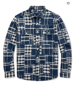 Polo Ralph Lauren Herren Vintage-inspiriertes Logo Patchwork Workshirt - L - Bild 1 von 4