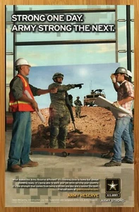 2007 anuncio/póster impreso de reserva del ejército de los Estados Unidos EE. UU. América militar patriótico arte de pared 00s - Imagen 1 de 4