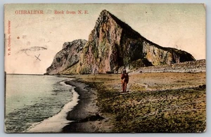 GIBRALTAR ROCK FROM N E  POSTCARD 1907 - Picture 1 of 2