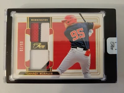 Yohanny Morales Prospect Dual Jersey Gold 5/10 2024 Panini Three and Two Basebal - Image 1 of 2