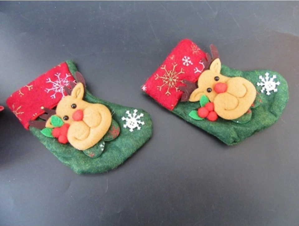 Medias de Navidad de reno calcetín Santa caramelo bolsa de regalo árbol de Navidad decoración colgante Foto 1 de 1