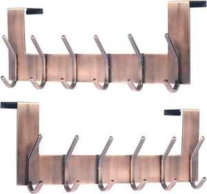 over the Door Hook Hanger - 6 Hooks over Door Coat Rack for Hanging Clothes Hat - Picture 1 of 6