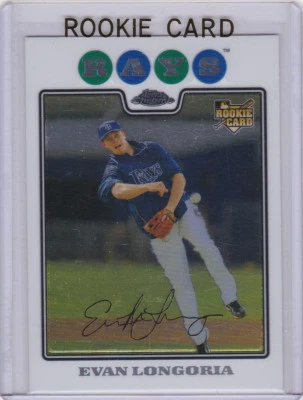 EVAN LONGORIA ROOKIE CARD 2008 TOPPS CHROME Tampa Bay Rays Baseball MLB RC - Image 1 of 2