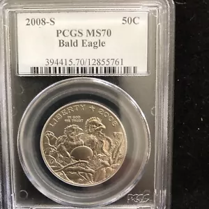 2008-S BALD EAGLE PCGS MS 70 50 cent San Francisco Mint - Picture 1 of 6