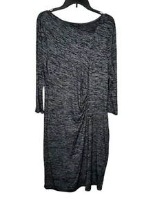 Talbots Damen Kleid Faux Wickeloptik 3/4 Arm Knielang Viskose Pullover Schwarz XL - Bild 1 von 10