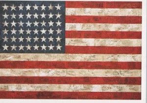 Museum of Modern Art Jasper Johns amerikanische Flagge kontinentale Chrom Postkarte - Bild 1 von 2