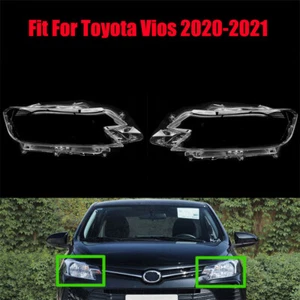 For Toyota Vios 2020-2021 Headlight Headlamp Clear Lens Cover Shell Pair - Imagen 1 de 5