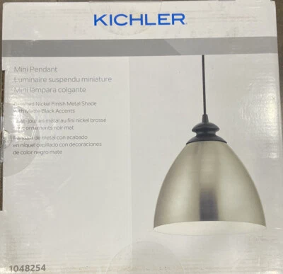 Mini colgante Kichler #1048254 - níquel cepillado negro mate detalles NUEVO Foto 1 de 3
