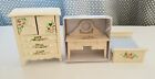 Vintage Bedroom Set Dollhouse Miniature Shabby Country Hand Painted New In Boxes