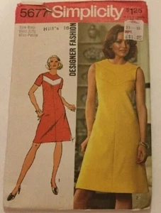 dress size 8 8mp Simplicity 5677 sewing pattern misses petite factory fold 1973 - Picture 1 of 3