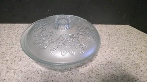 Vintage Glas Deckel Süßigkeiten oder Schmuck Schale mit mattierten Rosen Sehr guter Zustand - Bild 1 von 5