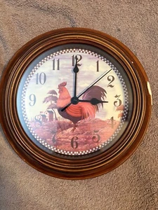 rooster wall clock, retro works - Picture 1 of 3