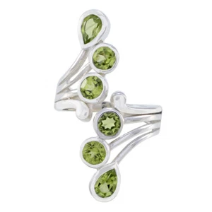 Peridot 92.5 Sterling Silver Ring Homemade Jewelry For Good Friday Gift US - Picture 1 of 5