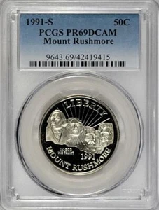 1991 - S Commemorative Half Dollar - Mount Rushmore - PCGS PR69DCAM - Picture 1 of 2