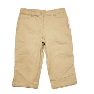 Chaps Girls Size 14 Khaki Tan Stretch Skimmer Shorts School Uniform - Picture 1 of 8