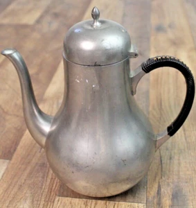 Vintage Royal Holland Pewter Kurz Tiel Pitcher Coffee Pot Lid Wrapped Handle - Picture 1 of 4