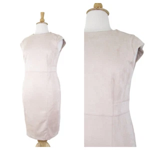 Vestido Vaina Ann Taylor Talla Grande Beige Champagne Imitación Gamuza 14 Carrera Formal - Imagen 1 de 9