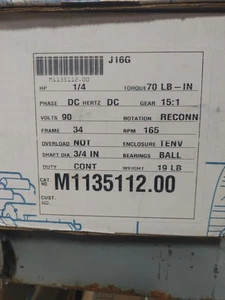 NIB Leeson M1135112.00 Electric Motor 1/4 HP 165 Rpm 90 Volt DC VDC 34 Frame - Picture 1 of 1