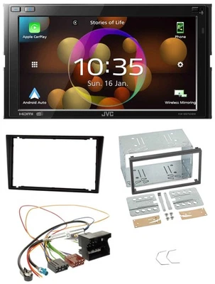 JVC DAB MP3 2DIN Bluetooth USB Autoradio für Opel Combo C Omega B Corsa C ab 200 - Bild 1 von 4