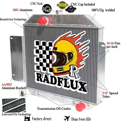 #CC393 Radiador para Ford E100 E-200 E300 F250 1969-1974 1970 1971 1972 Econoline Foto 1 de 4