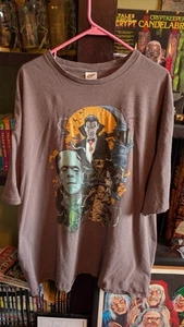 Universal Monsters T-Shirt Gray Horror Movies Scary Dracula Wolfman Creature 4XL - Picture 1 of 9