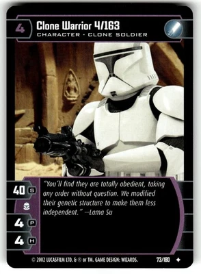 2002 WofC Star Wars: Attack of the Clones TCG Card #73 Clone Warrior  4/163 - Image 1 of 4