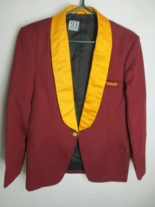Blazer Uniforme de Comerciantes Vintage Años 50 Whipcord Chaqueta de Satén Talla 40R Granate Dorado - Imagen 1 de 13