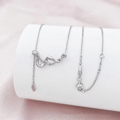 Collar de eslabones de cadena O serpiente de platino puro real 950 16,9 pulgadas 4,35-4,55 g Foto 1 de 4