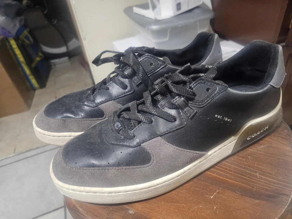Zapatillas Coach Citysole Court para hombre 10,5 cuero parte superior baja negras grises   Foto 1 de 4