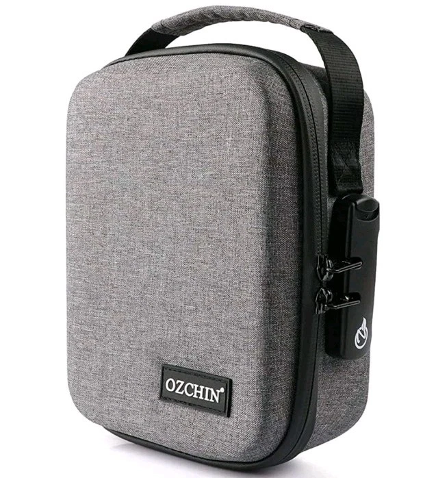 OZCHIN New Hard Shell Smell Proof Bag with Combination Lock Odor Proof Stash Box