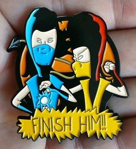 Beavis And Butthead X Mortal Kombat Scorpio Sub Zero Funny Custom ENAMEL PIN 90s - Picture 1 of 4