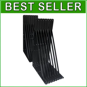 Rust-Resistant 16-Pack Black Shelf Support Brackets with Screws Included - Picture 1 of 9
