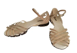 Sandali donna Skechers misura 8,5 oro cinturino metallizzato punta aperta cinturino alla caviglia piatto - Foto 1 di 12