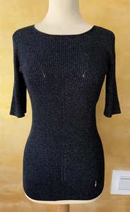 ♣ Nuovo maglione a maglia fine Patrizia Pepe maglione nero lurex taglia 3/40 NP 170 - Foto 1 di 12