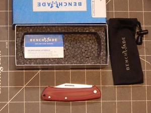 MINT Benchmade Blue Class Proper 318-1 Folding Pocket Knife Red NON Locking - Picture 1 of 4
