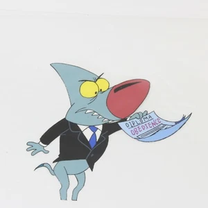 SHARKY THE SHARK DOG FROM EEK THE CAT ANIMATION CEL SET OF 11 W/COA - Picture 1 of 11